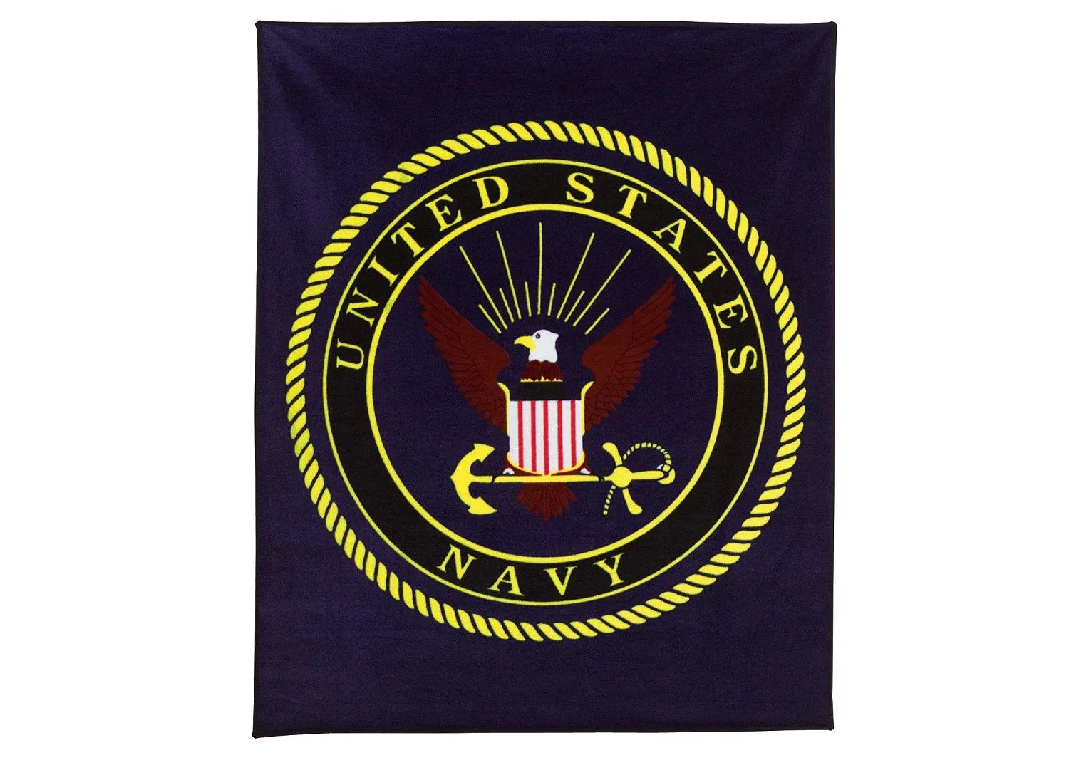 US Navy Military Insignia Fleece Blanket