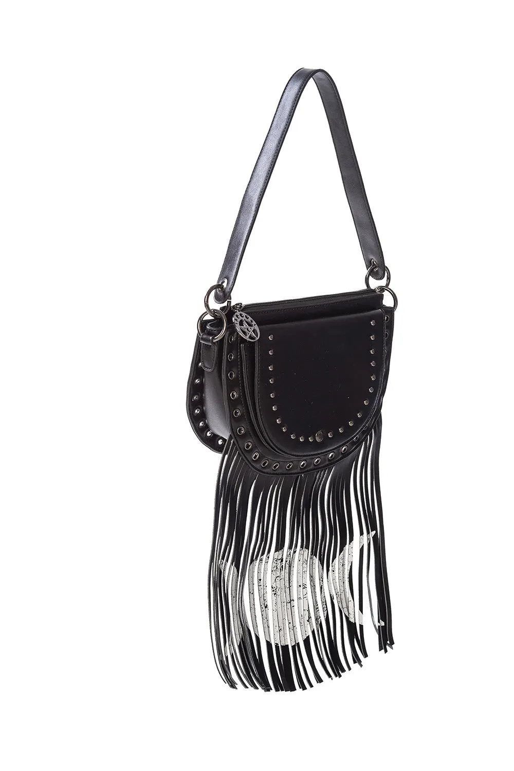 VALONIA TRIPLE MOON FRINGE BAG