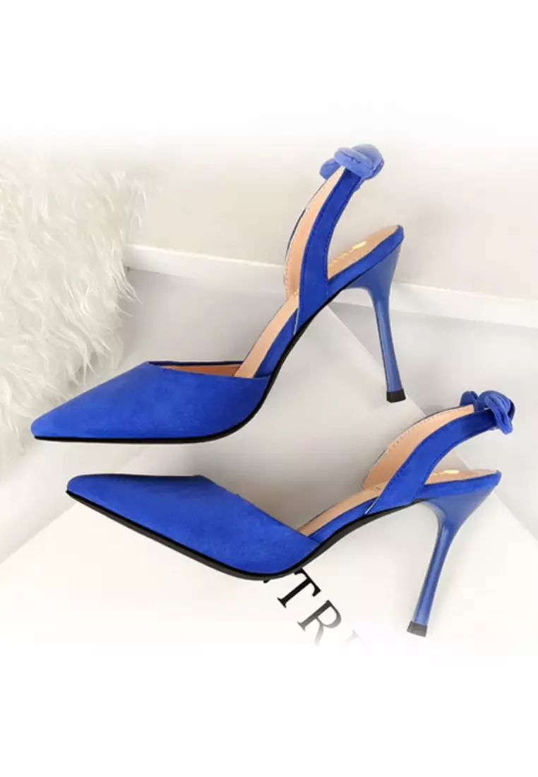 VANSA Elastic Slingback Pointed Heels VSW-H21363