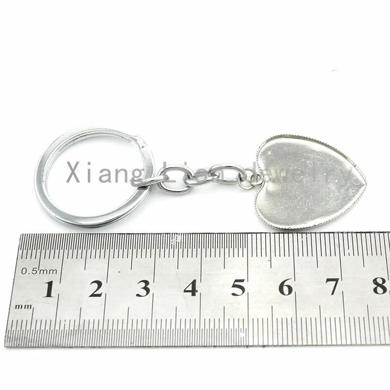 Vintage Charm Black Le Chat Noir Art Steampunk Heart Pendant Key Chain