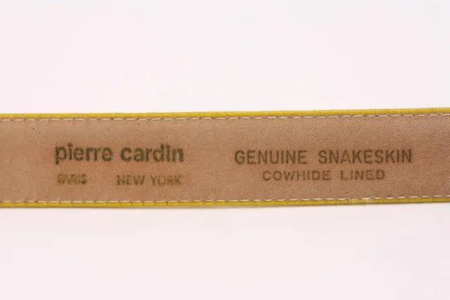 Vintage PIERRE CARDIN Yellow Snakeskin Belt