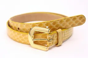 Vintage PIERRE CARDIN Yellow Snakeskin Belt