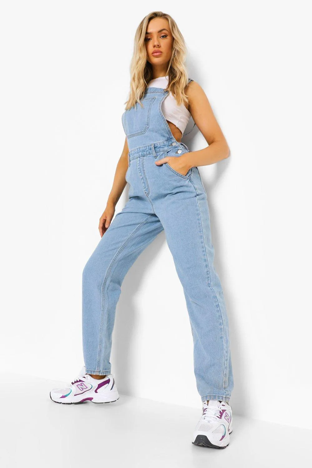 Vintage Wash Relaxed Straight Leg Overalls