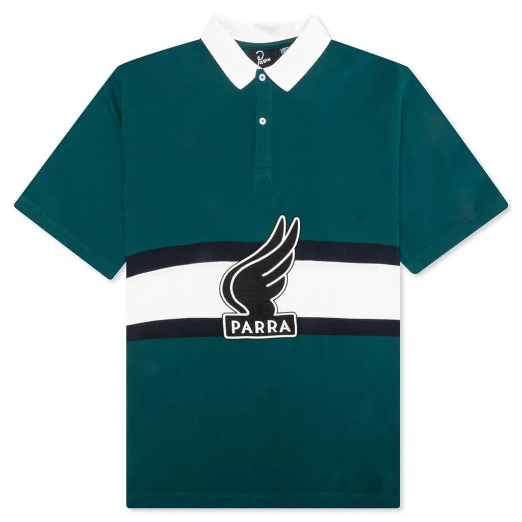 Winged Logo Polo Shirt - Teal/Off White