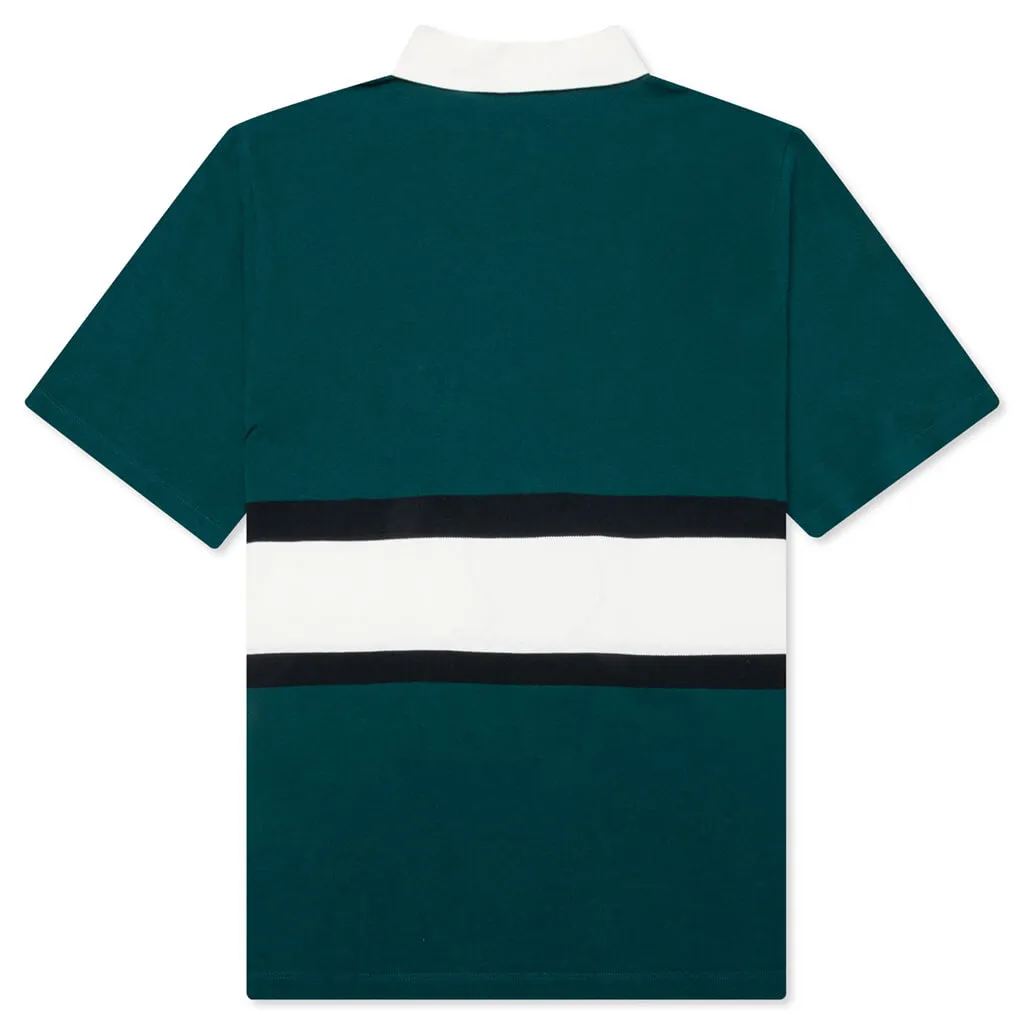 Winged Logo Polo Shirt - Teal/Off White