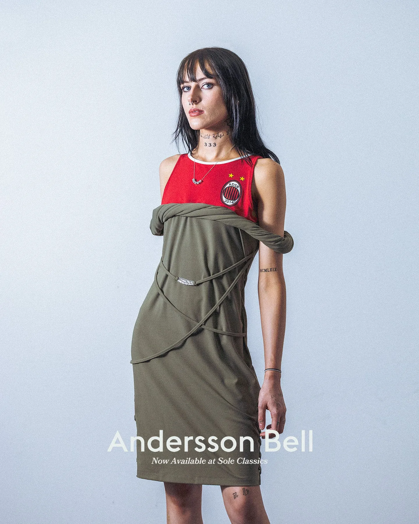 Womens Andersson Bell Rami Soccer Jersey Dress 'Khaki'