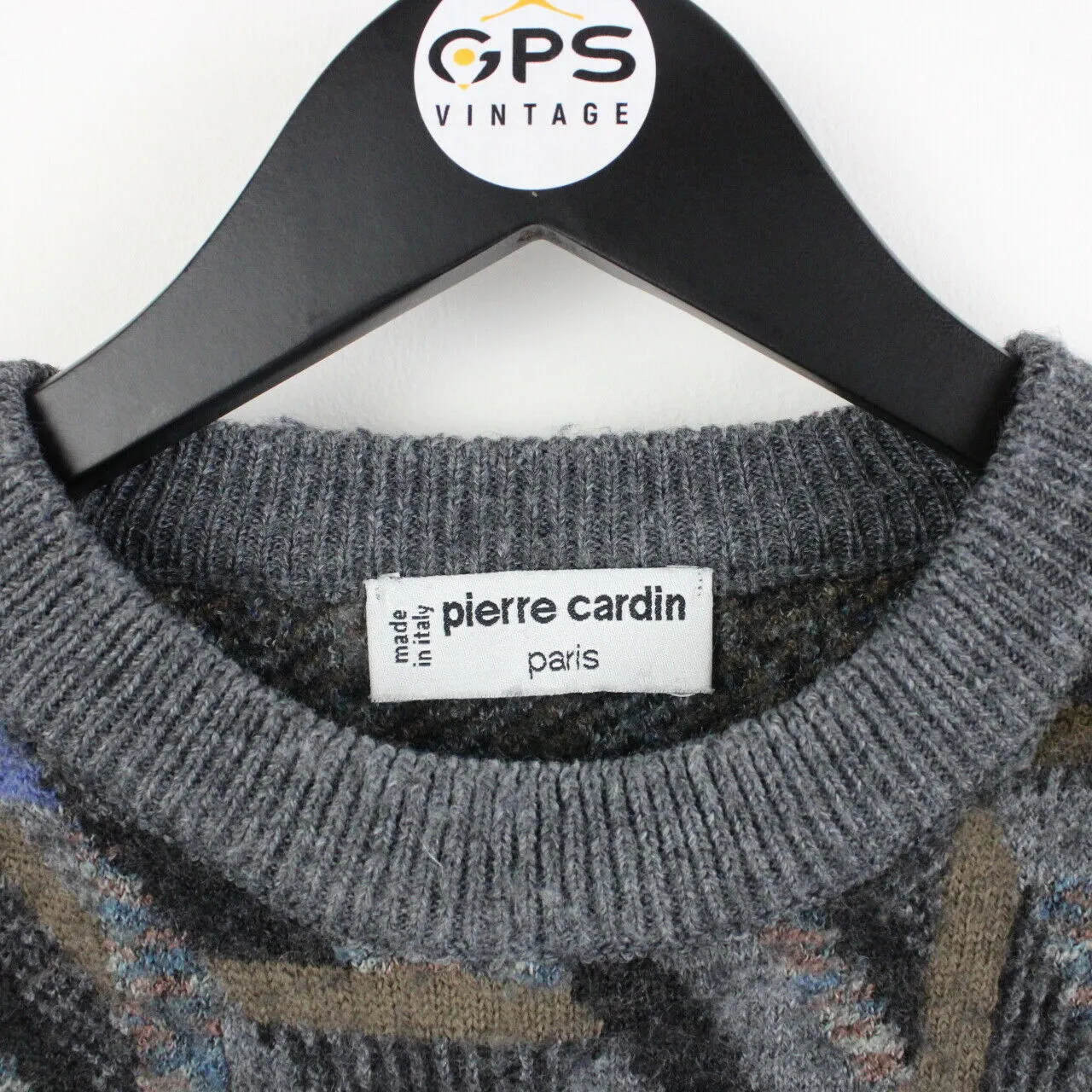 Womens PIERRE CARDIN 90s Knit Sweatshirt Multicolour | Small