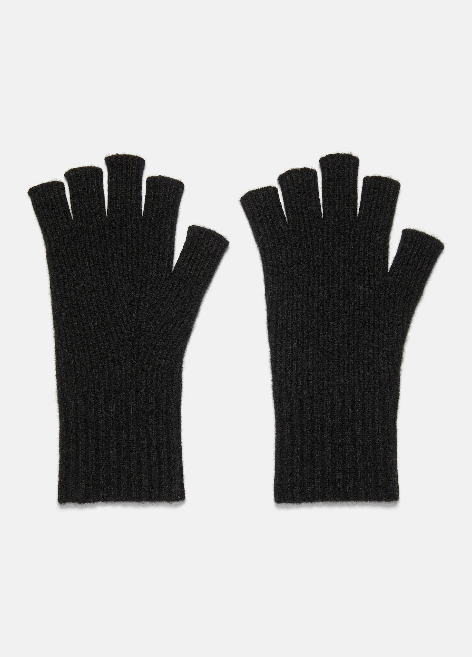 Wool-Cashmere Rib-Knit Fingerless Glove