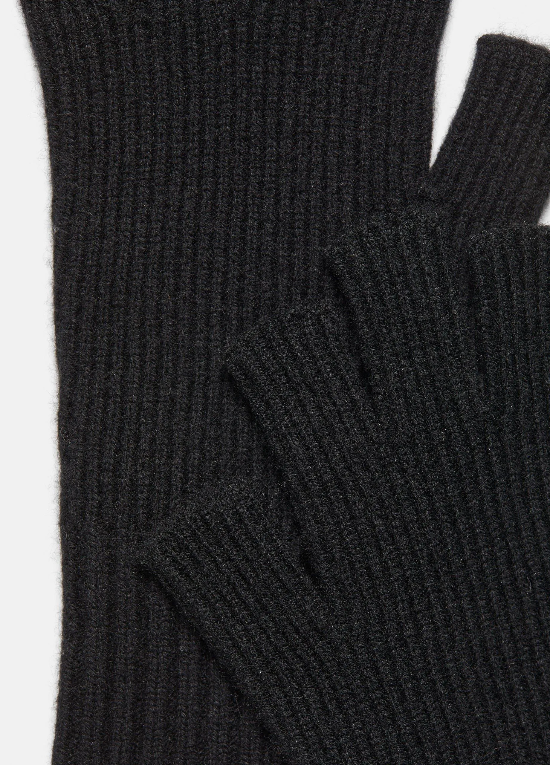 Wool-Cashmere Rib-Knit Fingerless Glove