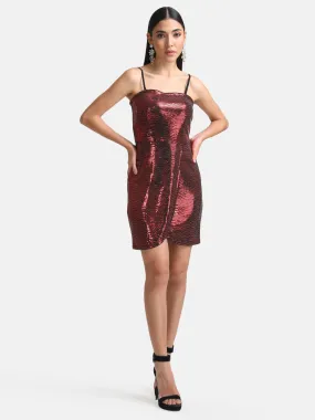 Wrap Stickon Sequin Mini Dress