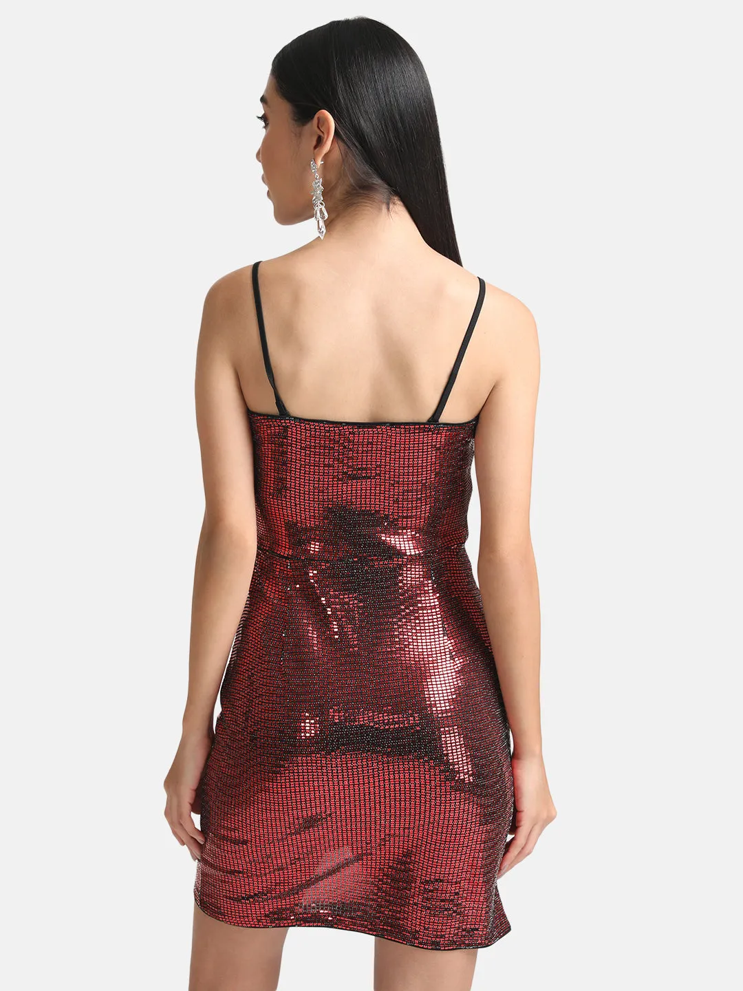 Wrap Stickon Sequin Mini Dress