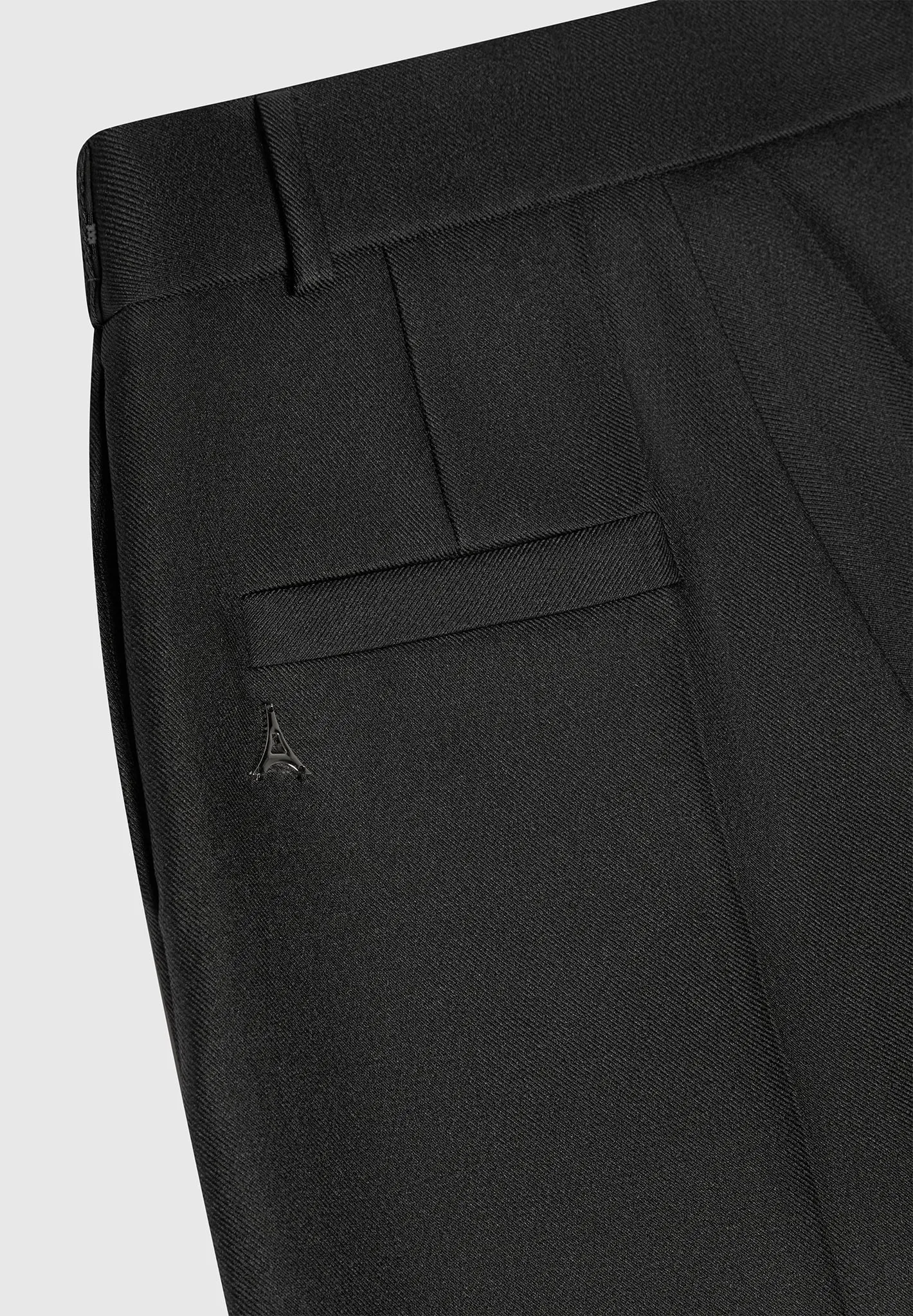 Wrap Tailored Trousers - Black