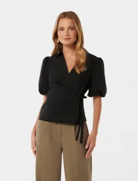 Wren Short Sleeve Wrap Top